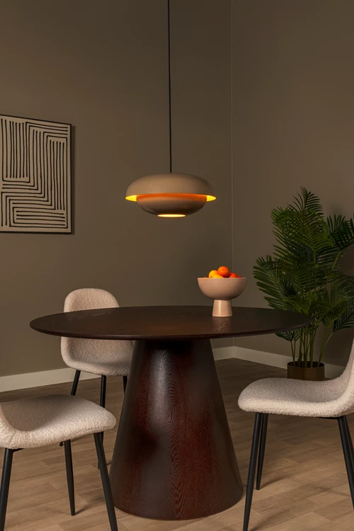 Lucide YOUNES - Pendant light - Ø 40 cm - 1xE27 - Taupe | Essential - atmosphere 1